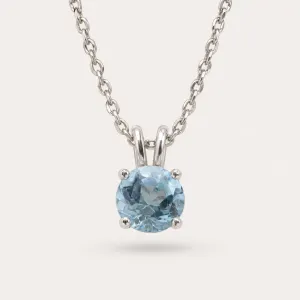Minimalist gold necklace with aquamarine SINEAD