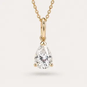 NAOMI gold necklace with pear moissanite pendant