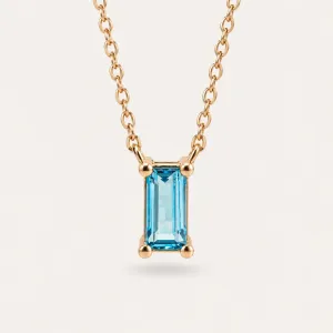 Gold necklace with a baguette cut topaz LUCERNE