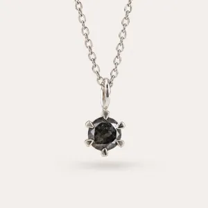 Minimalist necklace with salt and pepper diamond KAI