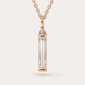 Minimalistický přívěsek s baguette moissanitem a diamantem FELICE
