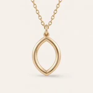 Open marquise shape pendant and necklace HILARY