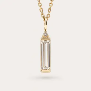Minimalist moissanite and diamond pendant FELIANA