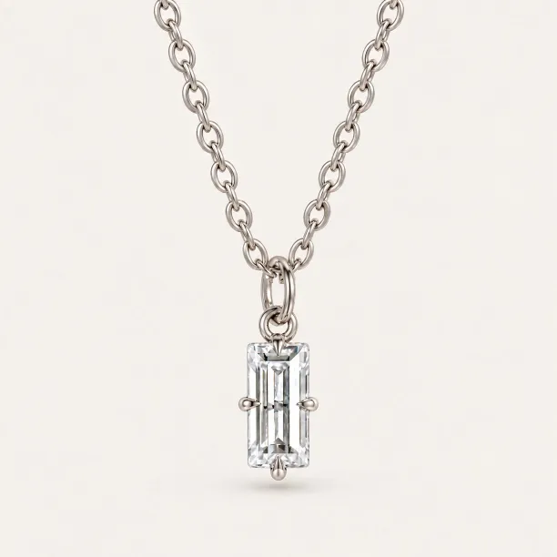 Gold pendant with baguette lab-grown diamond BEBE
