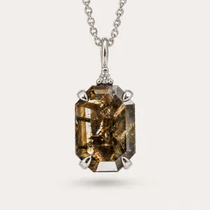 Gold necklace with diamond salt and pepper CATHERINE