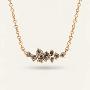 Salt and pepper diamond cluster necklace CLARIE