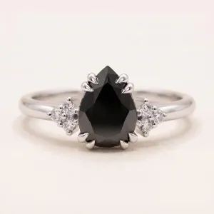 Unique black diamond engagement ring BLACKIE