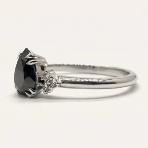 Unique black diamond engagement ring BLACKIE