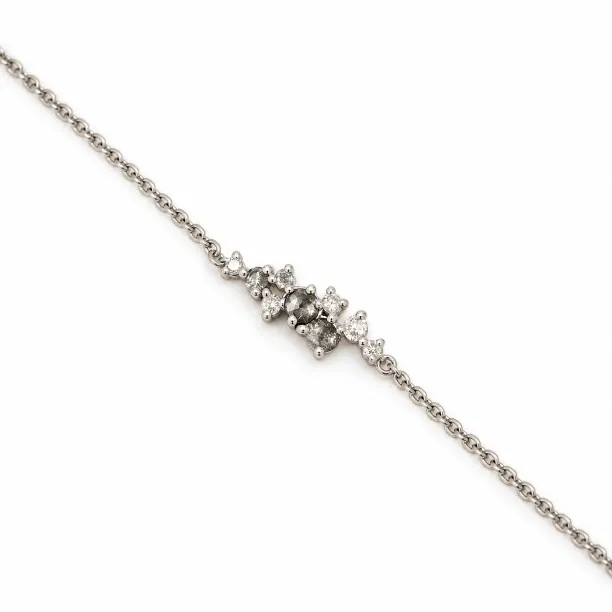 Gold bracelet with salt and pepper diamonds CLARE 