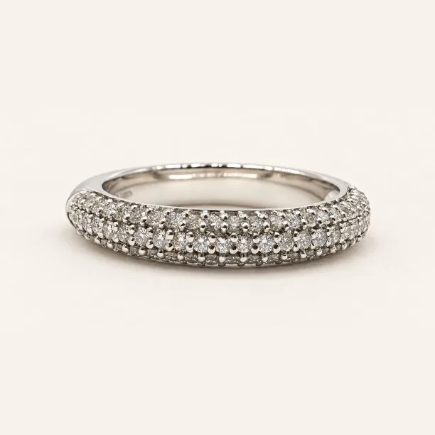 Natural diamond half eternity ring ELORA