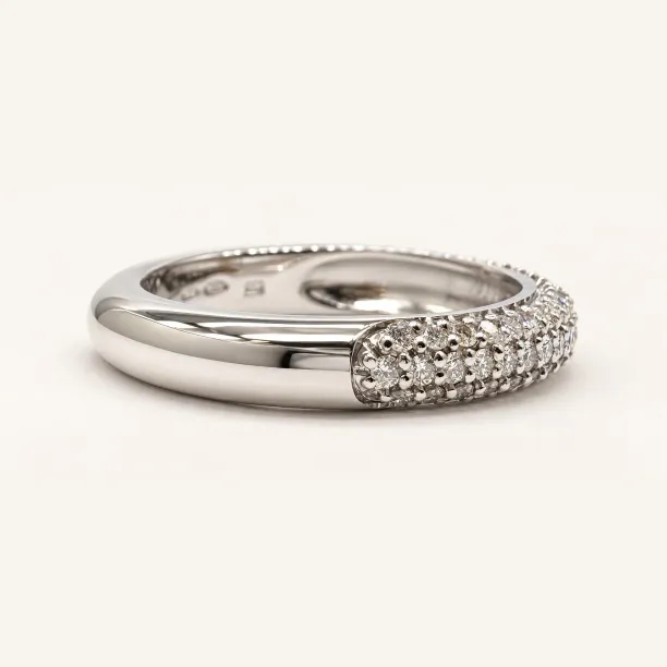 Natural diamond half eternity ring ELORA