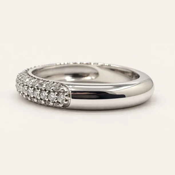 Natural diamond half eternity ring ELORA