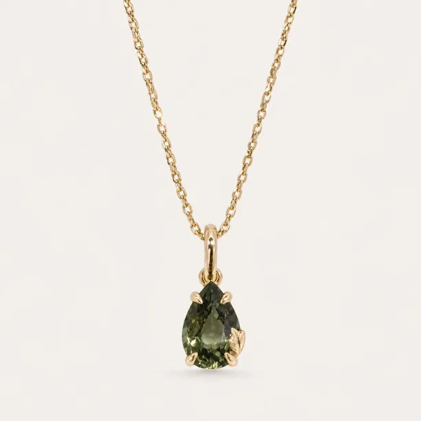 Gold pendant with natural sapphire MARGOT