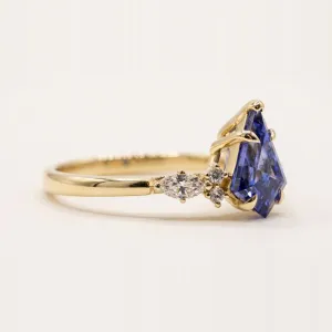 Kite tanzanite and natural diamond engagement ring LYRA