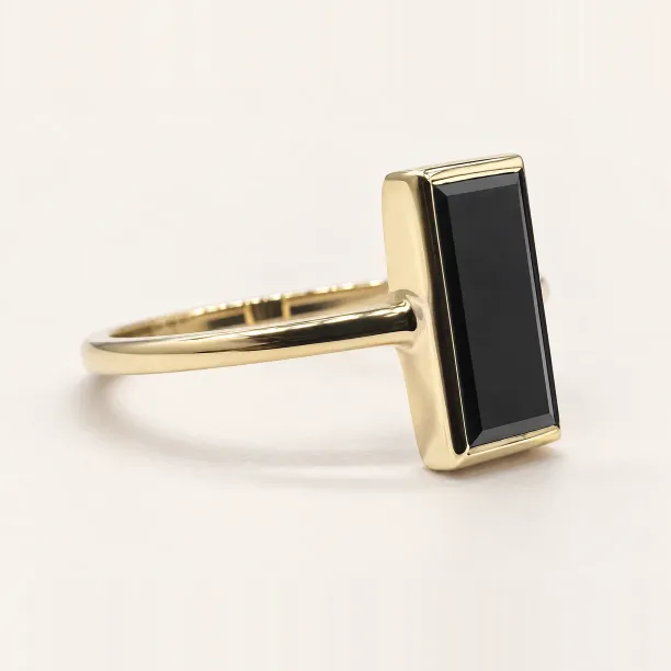 Natural black diamond ring NOIRA