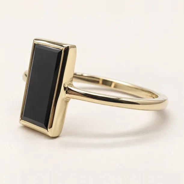 Natural black diamond ring NOIRA